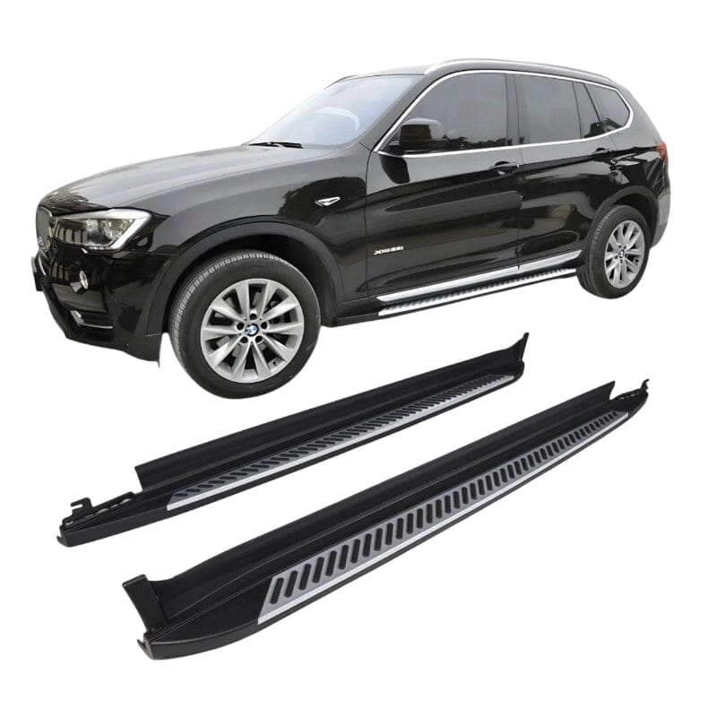 BMW X3 F25 Alu Trittbretter – mit Anti-Rutsch Gummileisten BST